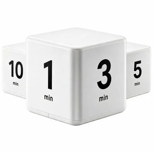 Main image of Cube Timer, 1 3 5 10 Minute Visual Timer for Games, Classroom, Kids | Productivity Flip Timer, Countdown Timer Cube, Time Management for Homework, ADHD Study, Work, Cooking, Kitchen, Daily Timing