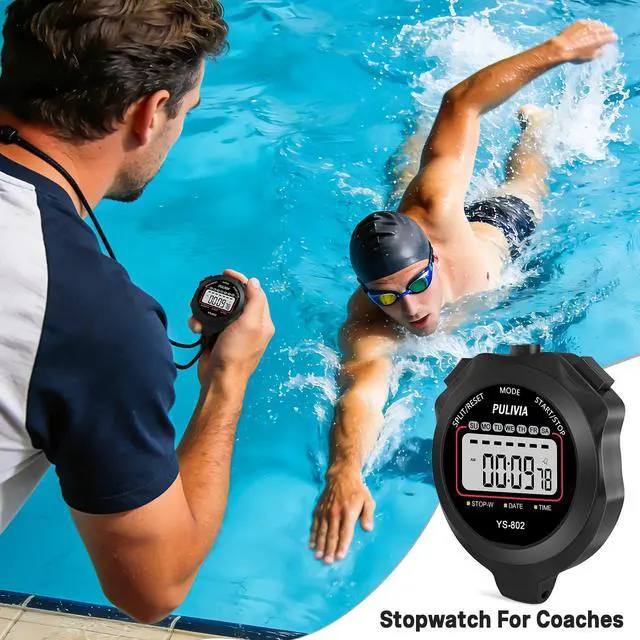Alt view image 5 of 7 - Stopwatch Timer, Digital Stop-Watch for Sports, Black | Multi-function Stopwatch with Single Split/Lap Timing, Button Beep Alarm Clock, Ideal for Coaches Kids PE-teacher