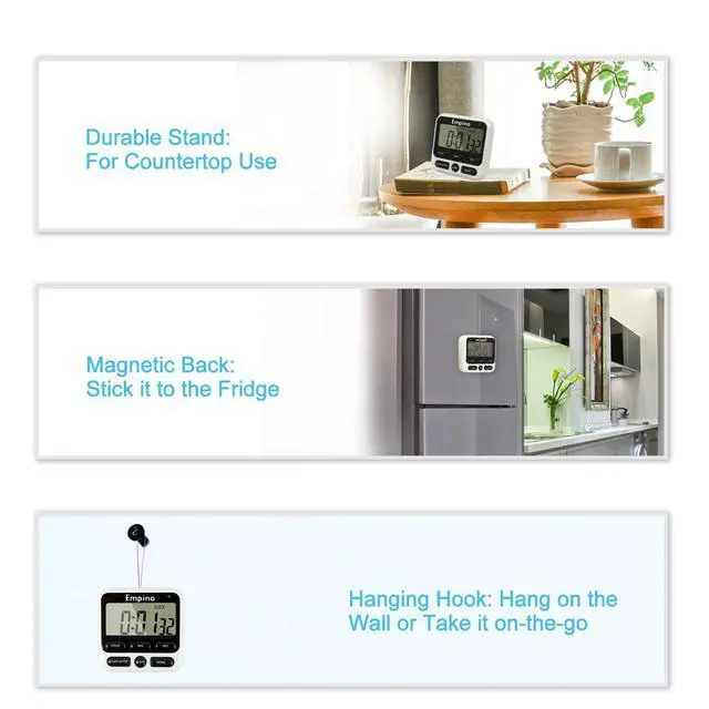 Alt view image 6 of 6 - Digital Kitchen Timer 24-Hours Magnetic Countdown Cooking Timer Clock