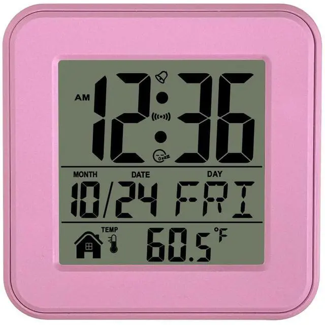 Main image of Small Digital Alarm Clock Battery Operated with Backlight Countdown for Bedroom Kids Room-Pink