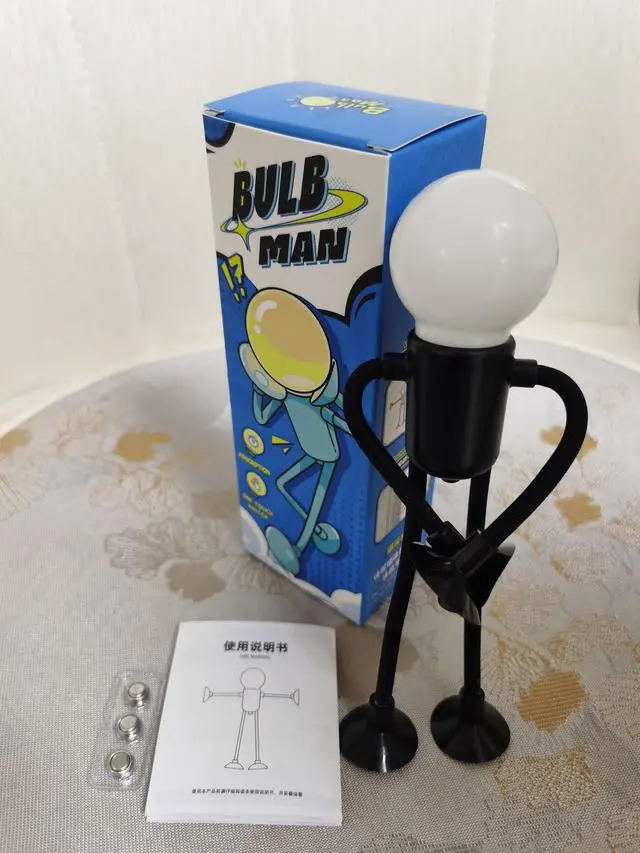 Alt view image 6 of 7 - Changeable Shape Funny Night Light, Cute Night Lamp, Adorable Bendable Lights for Adults Children Boys Girls, Bedroom Home Ornaments Christmas Decorations Gifts (Bulb Man-Black)