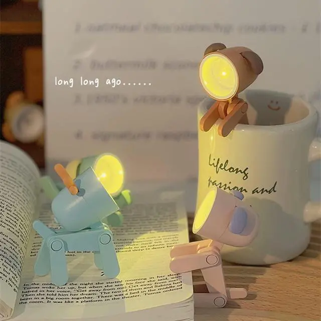 Alt view image 3 of 5 - Cute Night Light for Kids, Adorable Mini Led Table Desk Lamp, Decorative Lamp Nightstand, Animal Pet Nightlights, Christmas Decorate Birthday Gifts for Children, Students (1 x Pink Dog)
