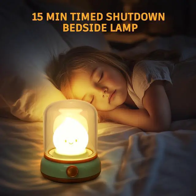 Alt view image 4 of 7 - Ghost Campfire Night Light, Small Cute Desk Lamp, Dimmable Cordless Bedside Table Lamp, 2 Modes Rechargebale Battery Oprated Warm Night Light for Bedroom/Kids/Baby Nursery, Vintage Ambient Lighting