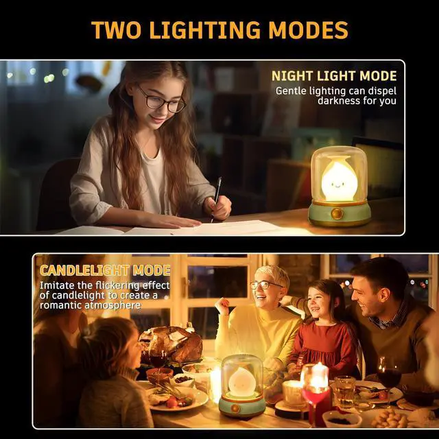 Alt view image 3 of 7 - Ghost Campfire Night Light, Small Cute Desk Lamp, Dimmable Cordless Bedside Table Lamp, 2 Modes Rechargebale Battery Oprated Warm Night Light for Bedroom/Kids/Baby Nursery, Vintage Ambient Lighting