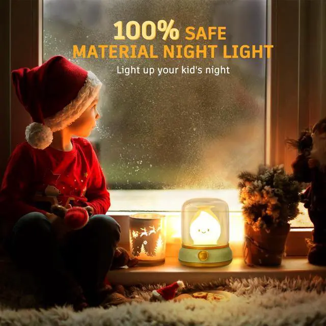 Alt view image 6 of 7 - Ghost Campfire Night Light, Small Cute Desk Lamp, Dimmable Cordless Bedside Table Lamp, 2 Modes Rechargebale Battery Oprated Warm Night Light for Bedroom/Kids/Baby Nursery, Vintage Ambient Lighting