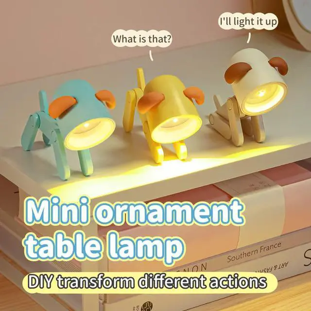 Alt view image 3 of 6 - Cute Night Light for Kids, Adorable Mini Led Table Desk Lamp, Decorative Lamp Nightstand, Animal Pet Nightlights, Christmas Decorate Birthday Gifts for Children, Students (1 x Blue Dog)