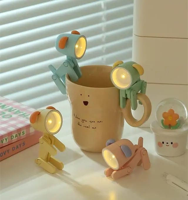 Alt view image 4 of 6 - Cute Night Light for Kids, Adorable Mini Led Table Desk Lamp, Decorative Lamp Nightstand, Animal Pet Nightlights, Christmas Decorate Birthday Gifts for Children, Students (1 x Blue Dog)