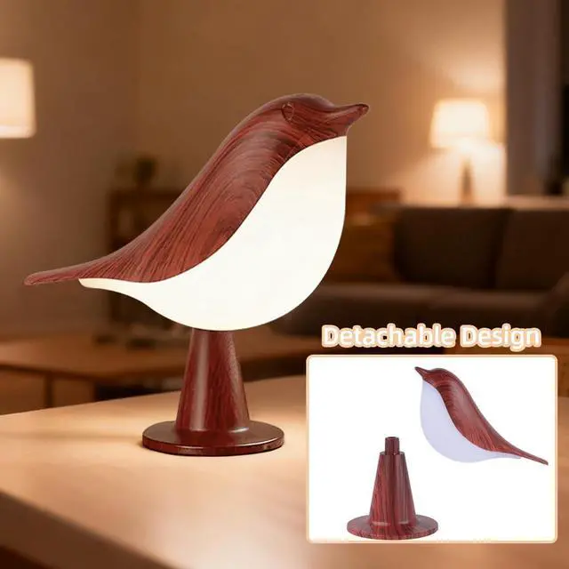 Alt view image 3 of 6 - Bird Cordless Table Lamp, Small Cordless Bedside Lamp with 3 Color Temperature, Touch Sensor & Rechargeable Battery - Night Light for Kids, Bedroom, Bedside, Office, and Outdoor UseDark