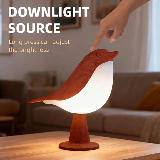 Alt view image 5 of 6 - Bird Cordless Table Lamp, Small Cordless Bedside Lamp with 3 Color Temperature, Touch Sensor & Rechargeable Battery - Night Light for Kids, Bedroom, Bedside, Office, and Outdoor UseDark
