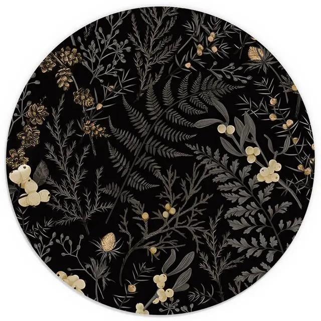 Main image of Dark Black Green Floral Plant Mouse Pad 7.9x7.9 Inch,Vintage Green Fern Leaves Botanical Cottagecore Mouse Pads for Wireless Mouse Computers Laptop Desk Accessories,Plant Desk Accessories