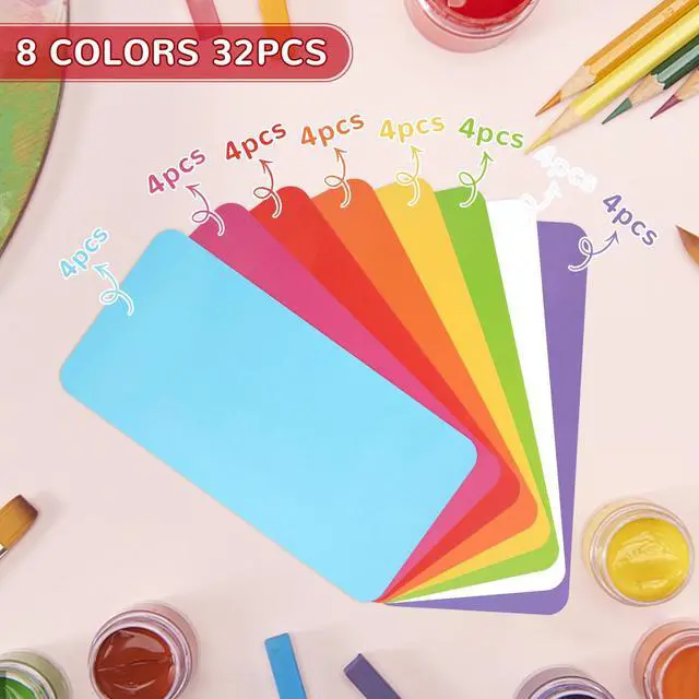 Alt view image 4 of 7 - 32 Pcs Dry Erase Magnetic Labels, 4.2" x 2.1" 8 Colors | Reusable Writable Magnetic Name Tags Magnetic Label Stickers for Whiteboard, Refrigerator, Locker Classroom Office Home