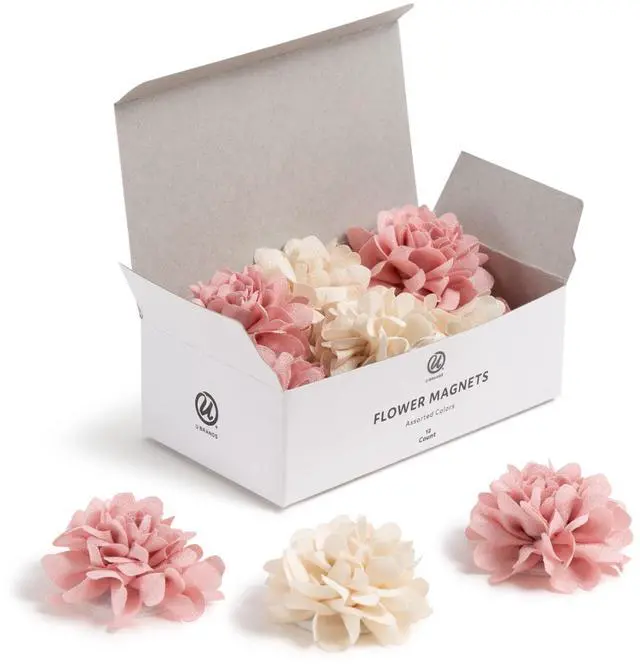 Main image of Flower Magnets for Fridge, 12 Count, Cute Magnets for Locker