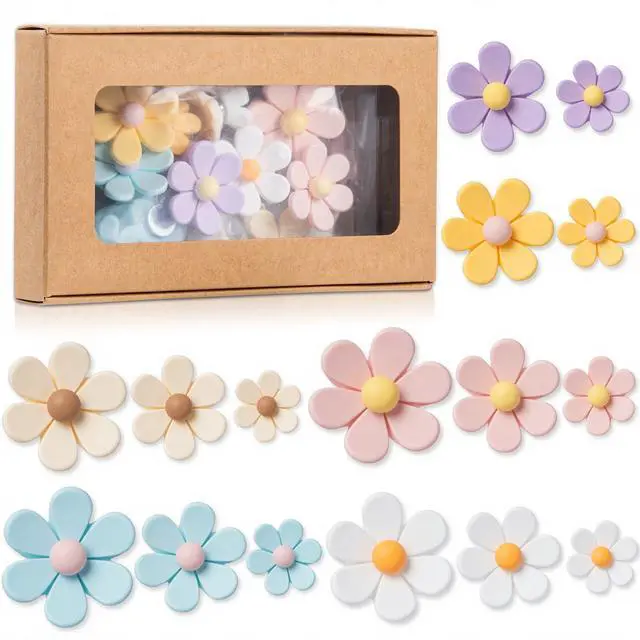 Main image of 3D Flower Magnets for Fridge 16 Pcs - Decorative Resin Refrigerator Magnets - Floral Kitchen Decor for Home - Office Whiteboard Accessories - Magnets for Notes, Photos and Calendars
