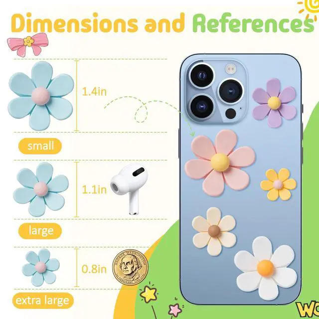 Alt view image 6 of 7 - 3D Flower Magnets for Fridge 16 Pcs - Decorative Resin Refrigerator Magnets - Floral Kitchen Decor for Home - Office Whiteboard Accessories - Magnets for Notes, Photos and Calendars