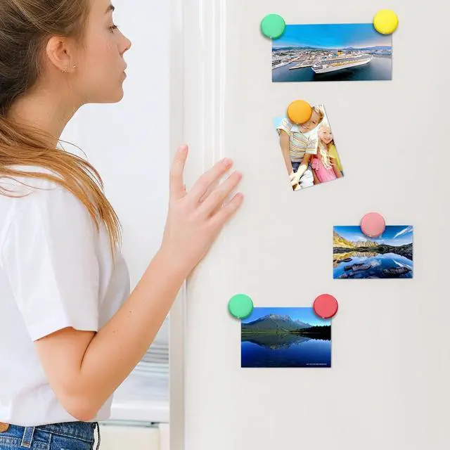 Alt view image 5 of 6 - Fridge Magnets, 20Pcs Round Refrigerator Magnets for Whiteboard | Cute Colorful Magnet for Fridge, Locker, White Board, Kitchen, Office, Classroom, School and Home, Great for Notes and Photos