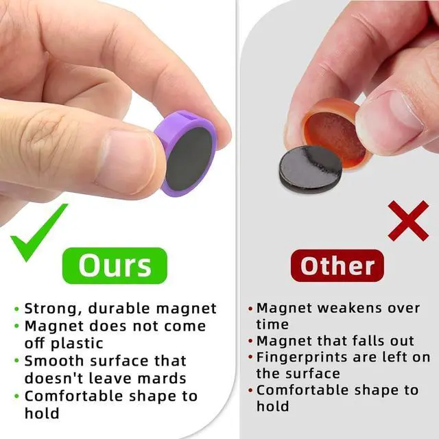 Alt view image 6 of 6 - Fridge Magnets, 20Pcs Round Refrigerator Magnets for Whiteboard | Cute Colorful Magnet for Fridge, Locker, White Board, Kitchen, Office, Classroom, School and Home, Great for Notes and Photos