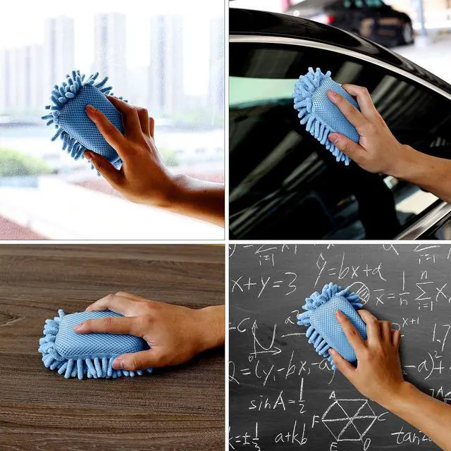 Alt view image 6 of 7 - Magnetic Microfiber Shag Whiteboard Erasers, 4" x 6", 4 Pack | Dual Surface, Washable Large Dry Erase Board Cleaner for Chalk, Marker, Classroom, Office, Home