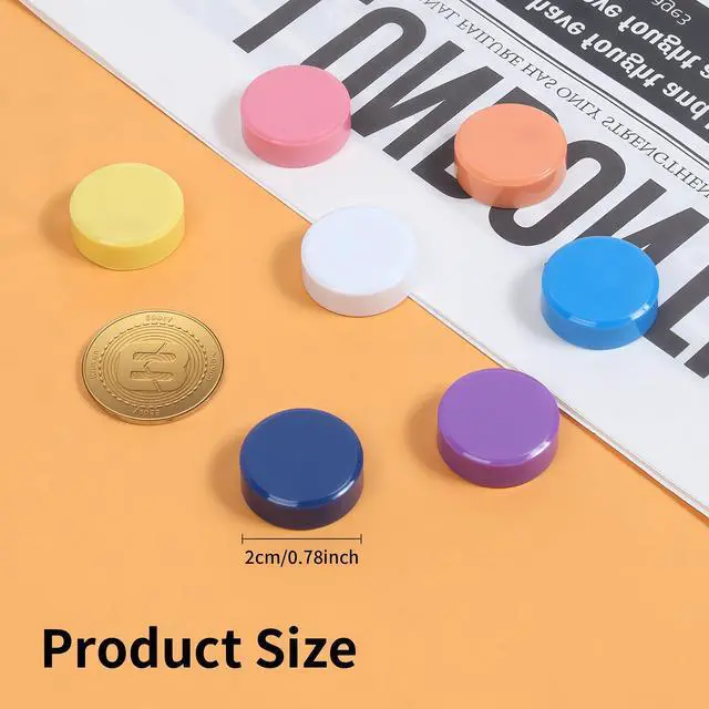 Alt view image 2 of 6 - Fridge Magnets, 20 Pack 10 Colors Small Strong Round for Whiteboard | Heavy Duty Mini Cute Funny Refrigerator Magnets for Whiteboard, Crafts, Locker, Kitchen, School, Classroom, Office&Home Decor