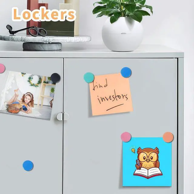 Alt view image 5 of 6 - Fridge Magnets, 20 Pack 10 Colors Small Strong Round for Whiteboard | Heavy Duty Mini Cute Funny Refrigerator Magnets for Whiteboard, Crafts, Locker, Kitchen, School, Classroom, Office&Home Decor