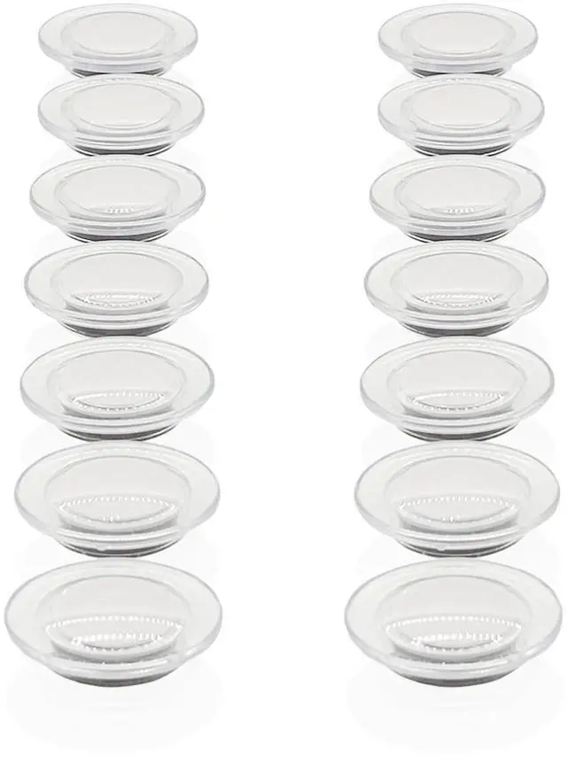 Main image of Fridge Magnets, 14 Pcs Strong Small Round Clear White for Whiteboard | Refrigerator Magnets Heavy Duty for Locker, Crafts, Office, Classroom & Kitchen. Decorative Cute Mini. Rust-proof & Durable