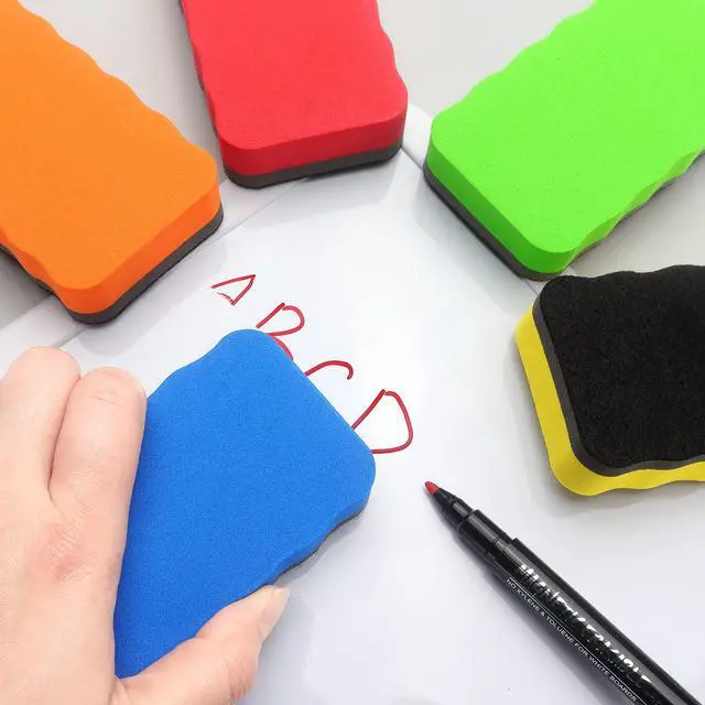 Alt view image 7 of 7 - 6 Pack Magnetic Dry Eraser Erasers 4.2'' x 2.2'', Wavy | Dry Erasers for White Board, Whiteboard Erasers for Kids Classroom
