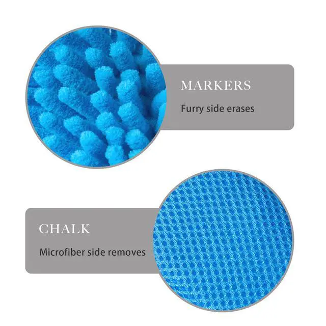 Alt view image 3 of 7 - 4 Pieces Dry Erase Eraser, Microfiber Whiteboard Eraser | Dry Eraser Board Eraser for Chalk, Classroom Teacher Supplies, Home and Office, Blue, Grey, Pink