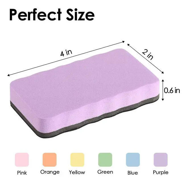 Alt view image 5 of 7 - Dry Erase Board Erasers, 4" x 2" Magnetic Whiteboard Erasers 8 Pack | Reusable Dry Erase Cleaning Pads with Strong Magnet for Office, Home, Classroom and Chalkboard Use, Teacher Supplies