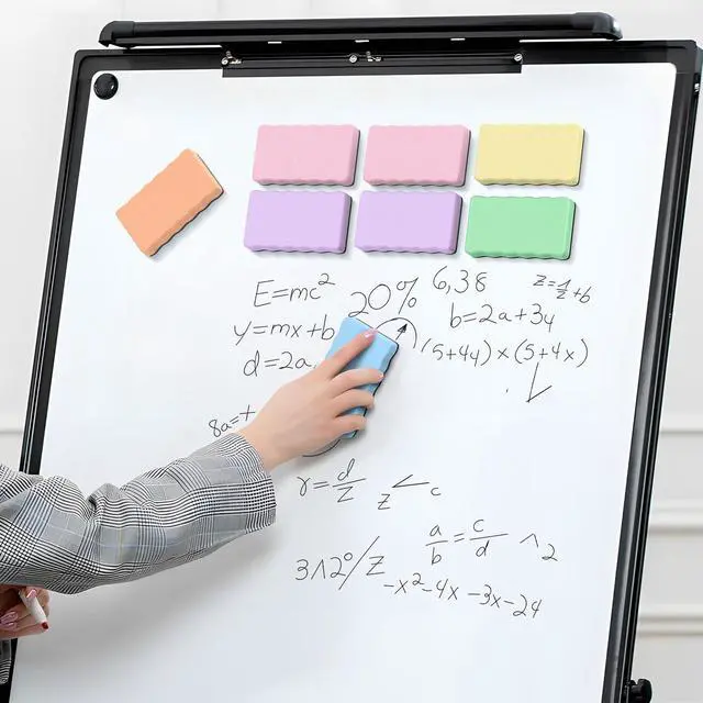 Alt view image 6 of 7 - Dry Erase Board Erasers, 4" x 2" Magnetic Whiteboard Erasers 8 Pack | Reusable Dry Erase Cleaning Pads with Strong Magnet for Office, Home, Classroom and Chalkboard Use, Teacher Supplies