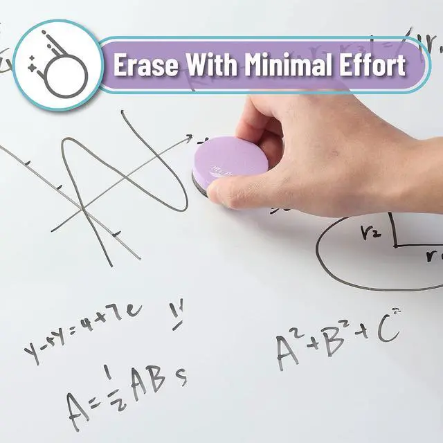 Alt view image 5 of 6 - Round Magnetic Dry Erase Erasers, 24 Pack | Colorful Small Magnetic Whiteboard Dry Erase Erasers Bulk for Kids, Teachers, Students and Classroom Supplies