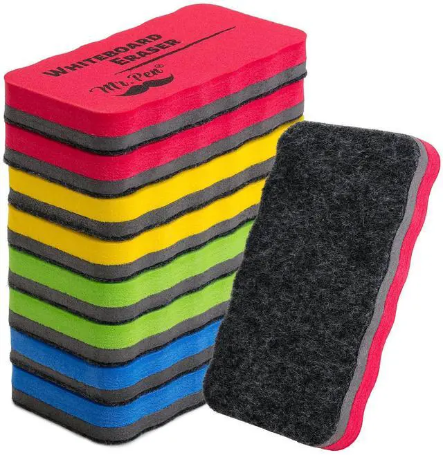 Main image of Magnetic Dry Erase Erasers, 4"x2.25", 8 Pack | Colorful Magnetic Whiteboard Erasers for White Board, Classroom, Home, Office, Back to School Supplies