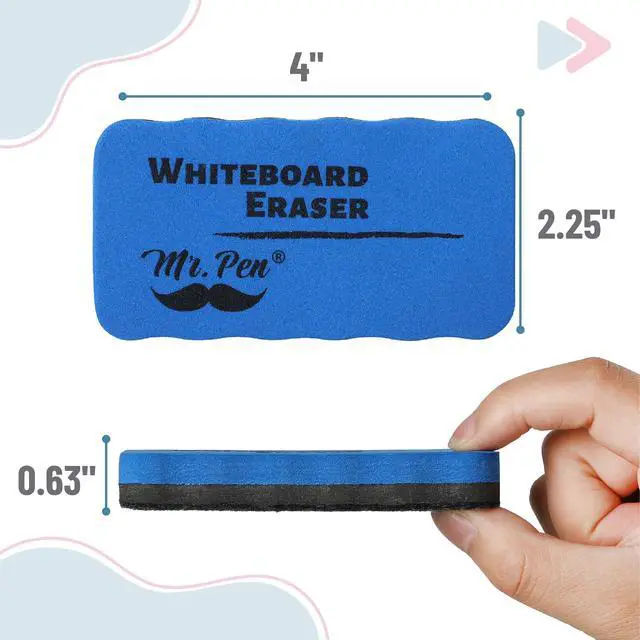 Alt view image 3 of 6 - Magnetic Dry Erase Erasers, 4"x2.25", 8 Pack | Colorful Magnetic Whiteboard Erasers for White Board, Classroom, Home, Office, Back to School Supplies