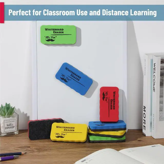Alt view image 5 of 6 - Magnetic Dry Erase Erasers, 4"x2.25", 8 Pack | Colorful Magnetic Whiteboard Erasers for White Board, Classroom, Home, Office, Back to School Supplies