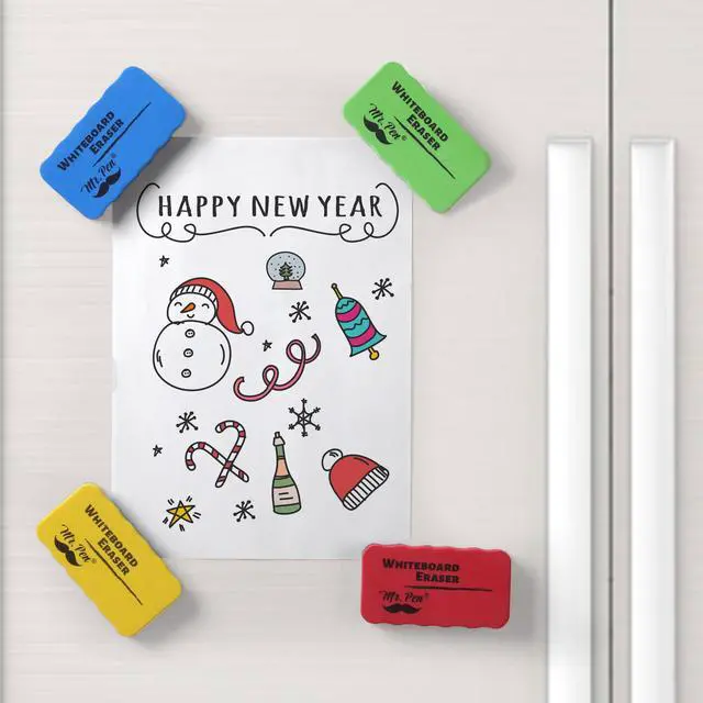 Alt view image 6 of 6 - Magnetic Dry Erase Erasers, 4"x2.25", 8 Pack | Colorful Magnetic Whiteboard Erasers for White Board, Classroom, Home, Office, Back to School Supplies
