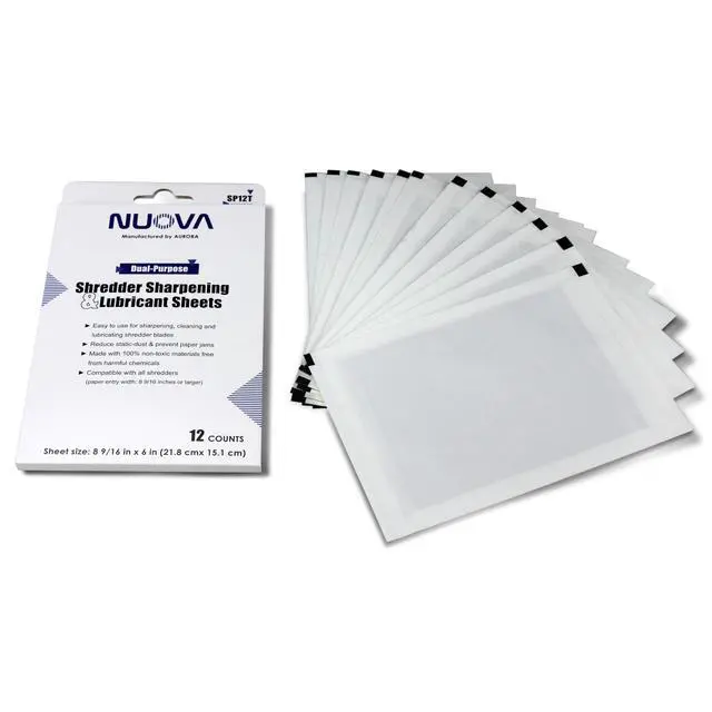 Alt view image 2 of 4 - Nuova SP12T Paper Shredder Sharpening & Lubricant Sheets, 12 Count