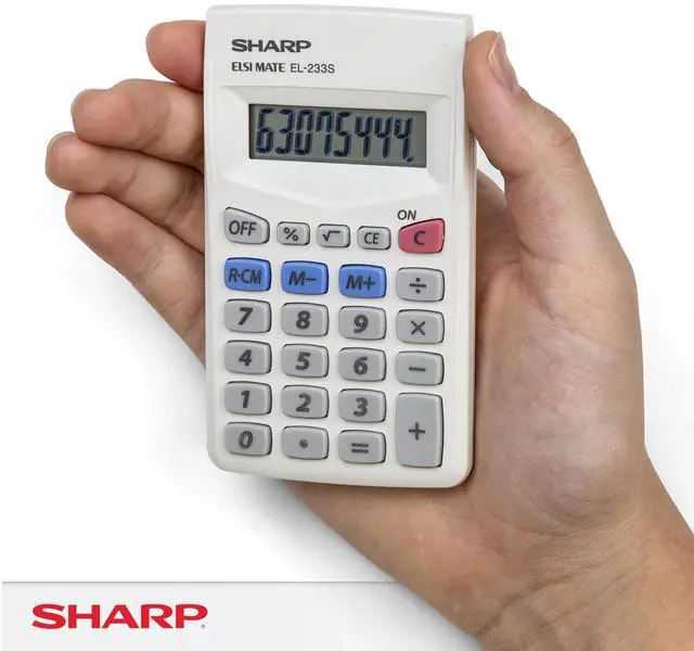 Alt view image 6 of 6 - 8-Digit Battery-Powered Pocket-Size Calculator, Standard Function Wallet Calculator with LCD Display, Fits in Purses, Pockets & Workbags, 4 x 2.4-Inches, White (EL233SB)