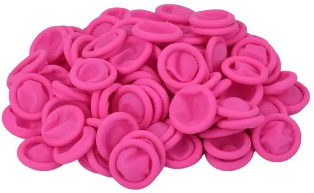 Main image of 200 Pcs Finger Cots, Disposable Finger Protectors, Latex Anti-Static Finger Tip Rubber Protect Keeping Dressing Dry and Clean (Medium, Pink)