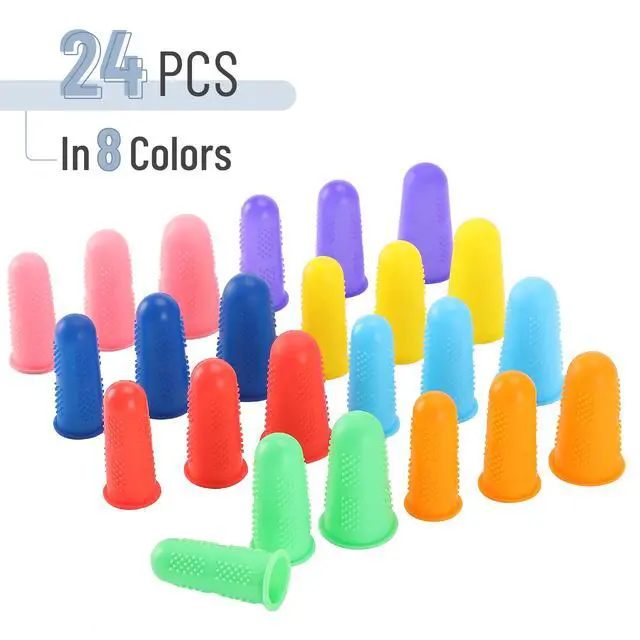 Alt view image 2 of 7 - Silicone Hot Glue Gun Finger Caps, 24 pcs, 3 Sizes | Reusable Silicone Finger Protectors for Hot Glue, Wax, Resin, Honey Adhesives, Scrapbooking, Sewing