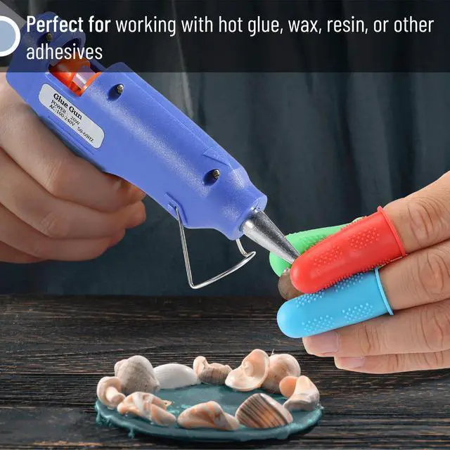 Alt view image 5 of 7 - Silicone Hot Glue Gun Finger Caps, 24 pcs, 3 Sizes | Reusable Silicone Finger Protectors for Hot Glue, Wax, Resin, Honey Adhesives, Scrapbooking, Sewing