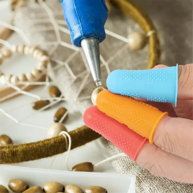 Alt view image 6 of 7 - Silicone Hot Glue Gun Finger Caps, 24 pcs, 3 Sizes | Reusable Silicone Finger Protectors for Hot Glue, Wax, Resin, Honey Adhesives, Scrapbooking, Sewing