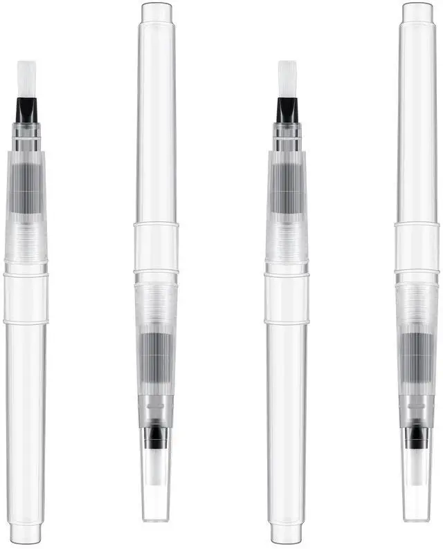 Main image of 4 Pcs Envelope Sealer Moistener, Nylon Brush Stamp Licker, Clear | Pencil Style, Reusable, Without Leakage, Office Mailing Letter Stamp Glue Wetter Tool