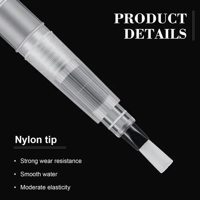 Alt view image 3 of 6 - 4 Pcs Envelope Sealer Moistener, Nylon Brush Stamp Licker, Clear | Pencil Style, Reusable, Without Leakage, Office Mailing Letter Stamp Glue Wetter Tool