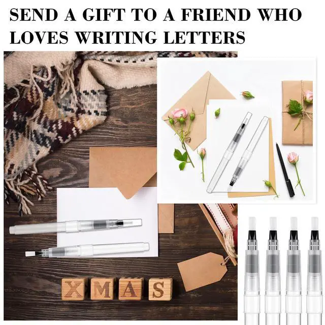 Alt view image 6 of 6 - 4 Pcs Envelope Sealer Moistener, Nylon Brush Stamp Licker, Clear | Pencil Style, Reusable, Without Leakage, Office Mailing Letter Stamp Glue Wetter Tool