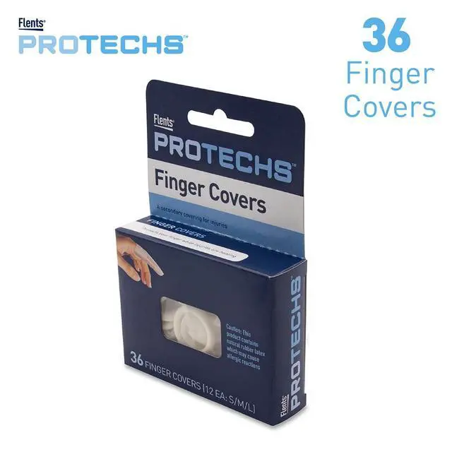 Alt view image 2 of 6 - First Aid Finger Cots, Protect Finger During Healing, Cover Cuts & Injuries, Durable & Comfortable Barrier Gloves for Wound Care and Hygiene, Disposable, Latex, 36 Count