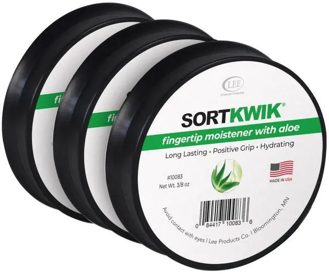 Main image of 10083 Sortkwik Fingertip Moistener with Aloe Non-Toxic, Odorless Grip Enhancer for Paper Sorting and Money Counting 3/8 oz, Clear (Pack of 3)
