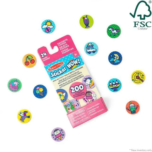 Alt view image 3 of 7 - Sticker Wow! Mini Activity Pad and 200+ Refill Stickers for Sticker Stamper Arts and Crafts Fidget Toy Collectibles Assorted Favorite Things Stickers - FSC-Certified