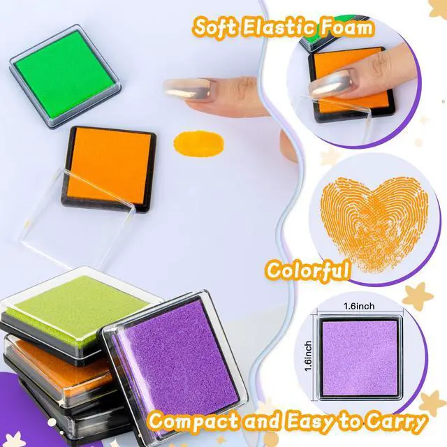 Alt view image 2 of 5 - Washable Ink Pads for Stamps, 20 Color Craft Stamp Ink Pads | Perfect for teachers, artists and DIY makers creating cards, scrapbooks, paper projects and fabric art