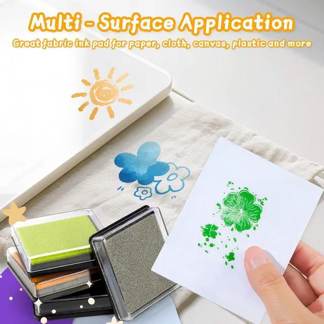 Alt view image 3 of 5 - Washable Ink Pads for Stamps, 20 Color Craft Stamp Ink Pads | Perfect for teachers, artists and DIY makers creating cards, scrapbooks, paper projects and fabric art