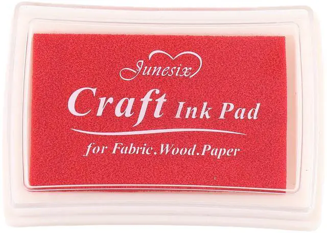 Main image of Craft Stamp Ink Pad for Paper Wood Fabric 15 Colors Available for Rubber Stamps (Red)