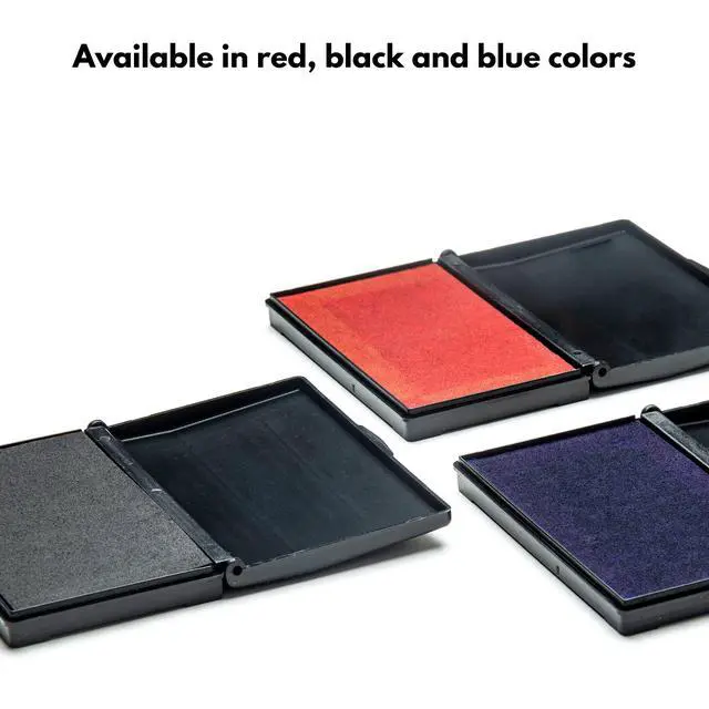 Alt view image 3 of 7 - Ink Pad for Rubber Stamps, Stamp Pad for Clear Impression Stamping, Quality Felt Pad Black Ink, Red Ink, Blue Ink (Black, S (2 * 3.5))