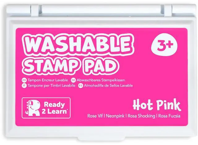 Main image of Washable Stamp Pad for Kids, Pink | Non-Toxic Ink Pad for Stamps, Fade Resistant, Decorate Scrapbooks, Posters and Cards